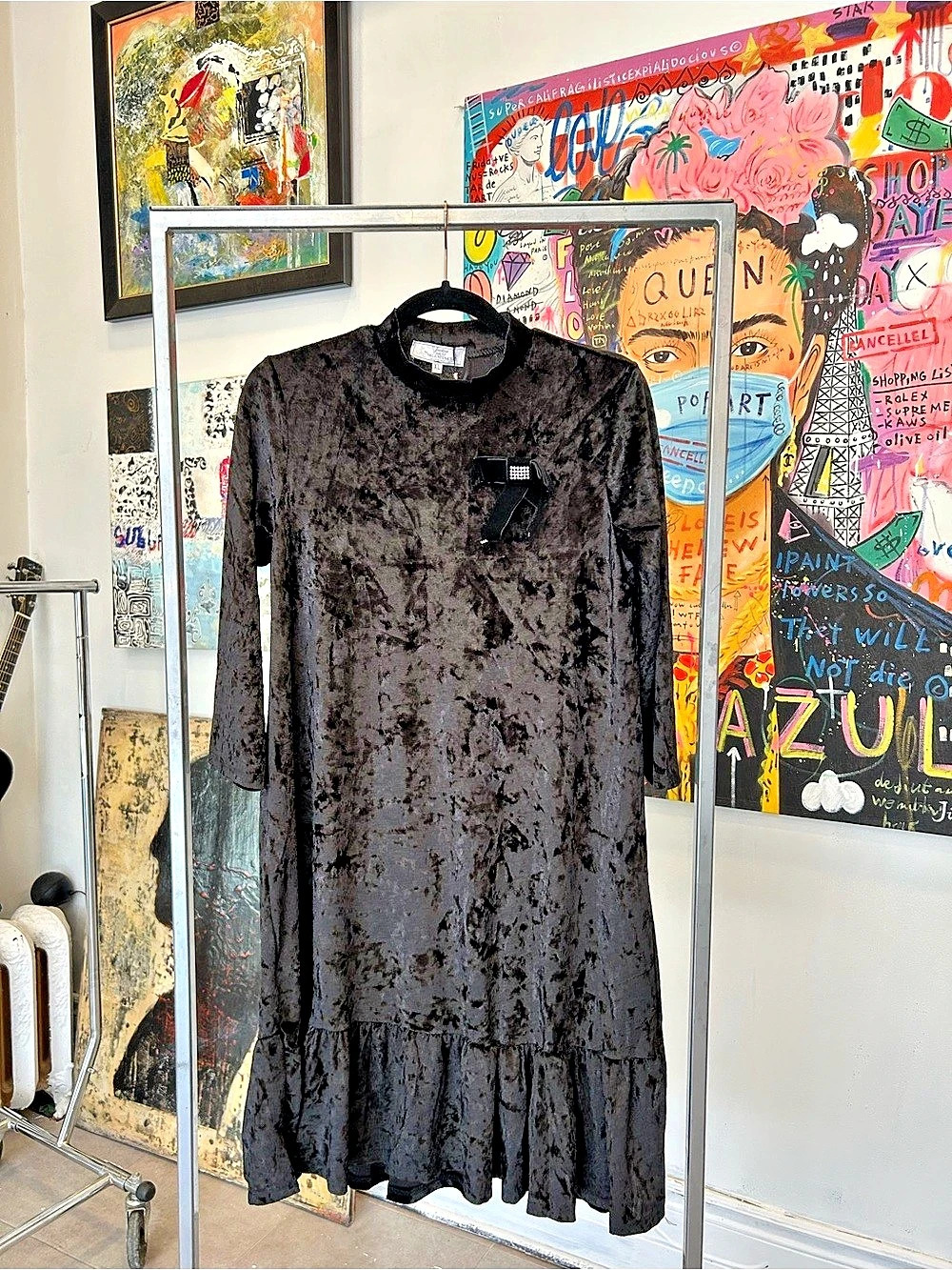 VLT's by Valentina's Velvet Maxi Dress in Black
